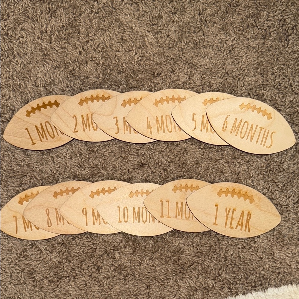 Wooden Milestone Football Plaques